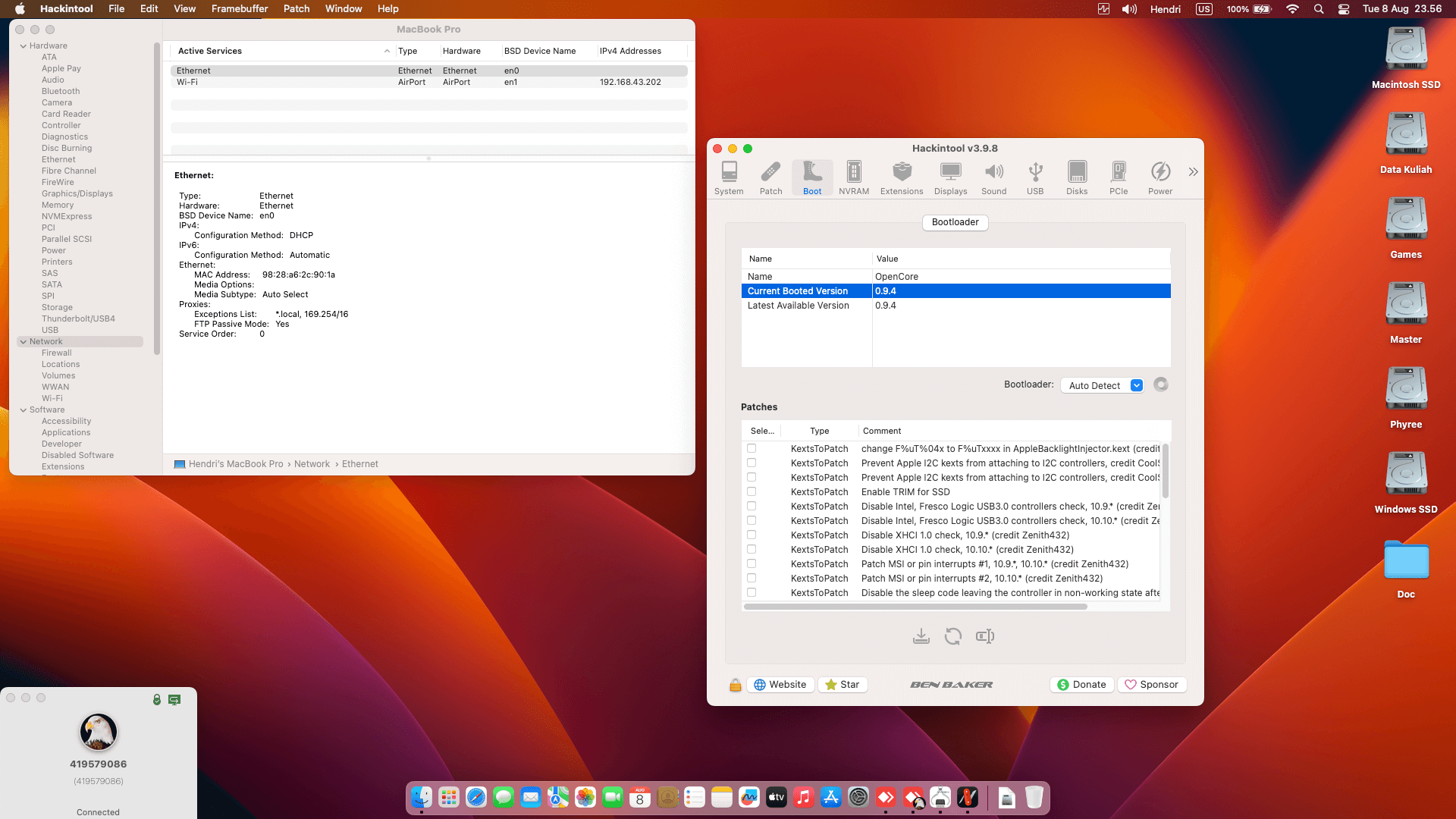 Acer Nitro 5 AN515 52 781K [CoffeeLake   Intel UHD 630 + I2C]   OpenCore 1